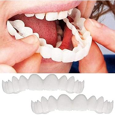 Imagem de Folheado de dentes - dentaduras temporárias - cintas perfeitas - dentes folheados masculinos e femininos - folheados instantâneos kit de clareamento dental (branco)
