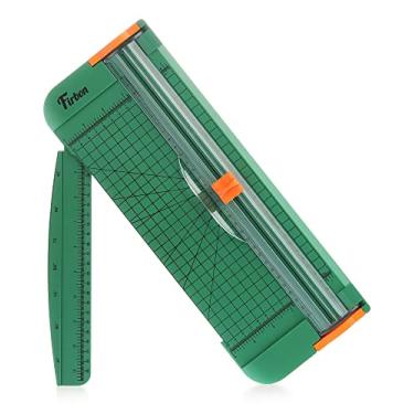 Imagem de Firbon Cortador de papel verde A4 aparador de papel reto de titânio de 30 cm com régua lateral para artesanato de scrapbooks, papel, cupom, etiqueta, cartolina