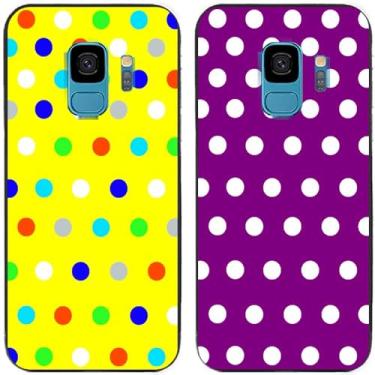 Imagem de 2 peças amarelo roxo colorido bolinhas impressas TPU gel silicone capa de telefone para Samsung Galaxy todas as séries (Galaxy S9)