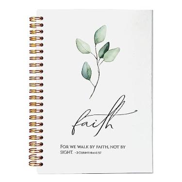 Imagem de VNWEK Bible Scripture 2 Corinthians 5:7 For Me Walk By Faith Not By Sight Caderno espiral 14 x 21 cm, caderno espiral de capa dura forrado cristão, presentes cristãos para mulheres, homens, fé,