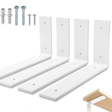 Imagem de rio design99 – 25cm - mão francesa cantoneira invertida – branca – ferro aço suporte para prateleira reforçada resistente industrial madeira bancada estante – 250mm