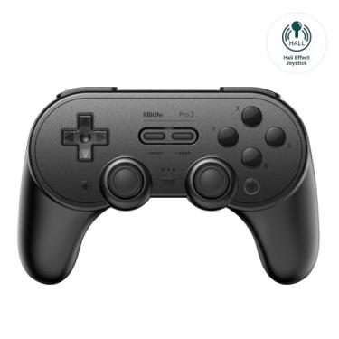 Imagem de 8Bitdo Pro 2 Bluetooth Controller - Hall Effect Joystick Update, for Switch, Windows, Apple, Android, Steam Deck, and Raspberry Pi (Black)