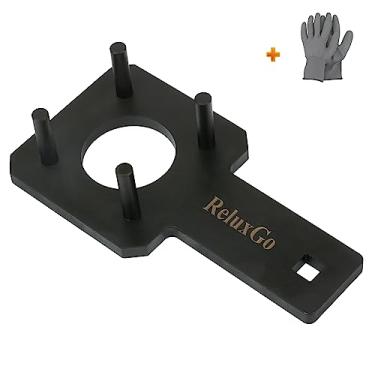 Imagem de ReluxGo Ferramenta de retenção de polia de virabrequim Ferramenta de suporte de amortecedor harmônico vibratório de virabrequim Chave de virabrequim Ferramenta de retenção para VW Routan Dodge Chrysler Ram 3.6L substituir 10198A