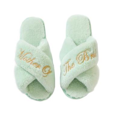 Imagem de owiter Pantufa de noiva, presentes de dama de honra, chá de noiva, casamento, verde floresta, chá de solteira, presentes de despedida de solteira, 6068, Mother of the Bride, menta, Large