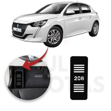 Imagem de Descanso de pé peugeot 208 2013 a 2022 aço escovado preto