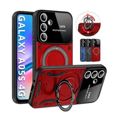 Imagem de Capa Capinha Case Armor Anel Magnetica Safe Para Galaxy A05s (Tela 6.7') + Anel Suporte + Proteção De Câmera - Anti Impacto (Vermelho)