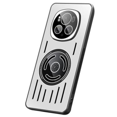 Imagem de LTLMYDAM Capa de metal para Honor Magic6 Pro/Magic6, capa de liga de alumínio com dissipação de calor, suporte traseiro vazado, sucção magnética para veículos, prata, 6pro