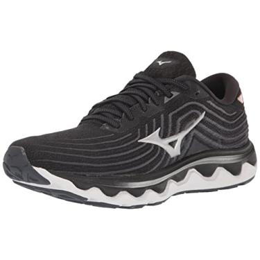 Imagem de Mizuno Tênis de corrida feminino Wave Horizon 6, Preto/prata, 8 Wide