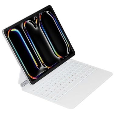 Imagem de Emoonland Capa com teclado para iPad Pro 13 polegadas 2024, Magic Keyboard iPad Pro M4 - suporte magnético, trackpad multitoque, luz de fundo em 7 cores, hibernar/despertar automático