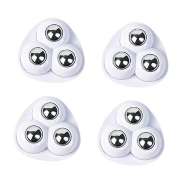 Imagem de menolana 4 peças autoadesivas rodízios silenciosos 360° rotação giratória móveis deslizantes para esfregão balde caixa de armazenamento utensílios de cozinha, Branco