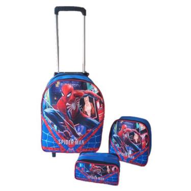 Imagem de Kit Mochila Infantil Homem Aranha Spider Man NOVIDADE Azul - DB