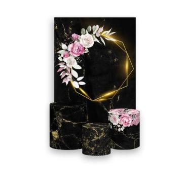 Imagem de Painel De Festa Vertical 1,50 x 2,20 + Trio De Capas Cilindro - Geomét