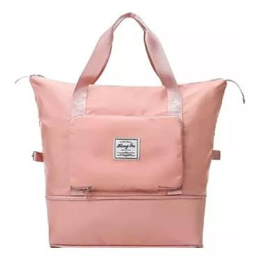 Imagem de Bolsa Para Passeio Viagem Treino Dobrável Impermeável - D Bolsas, Rosa