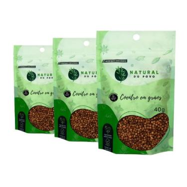 Imagem de Tempero Gourmet Coentro em Grãos Sabor Autentico Kit 3 Pouch 40g - Nat