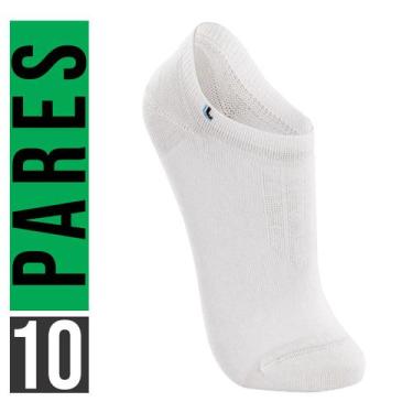 Imagem de Kit 10 Pares Meia Lupo de Algodão Esportiva Sapatilha Cano Invisível M