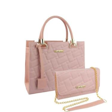 Imagem de Bolsa Feminina Transversal Grande Moda + Bolsa Carteira Kit - Selfie S