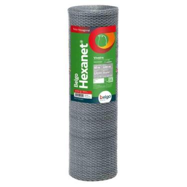 Imagem de Tela Viveiro de Passarinho 80cm X 50m Hexanet Belgo Malha 1/2 Fio 24