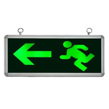 Imagem de Placa de Sinalização para Saída de Emergência Á Esquerda de LED UN-09 