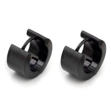 Imagem de brinco grosso masculino feminino argola grossa 7mm largura banhado em 