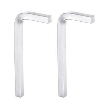 Imagem de HARFINGTON 2 chaves de cabeça quadrada em forma de L 8 mm aço cromo-vanádio 4 pontos chave de parafuso para reparo doméstico básico de projetos DIY e aplicações gerais, prata