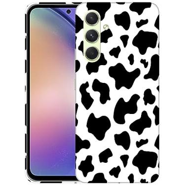 Imagem de SM Cases Capa para Samsung Galaxy A54 5G - Capa de plástico rígido de plástico rígido com estampa de pele de vaca com design impresso em 3D para Samsung Galaxy A54 5G.