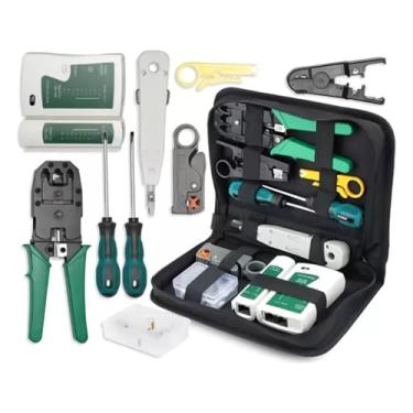 Imagem de Conjunto de Ferramentas de Manutenção Rede Informática e Computador, Testador Lan Crimpar Rj45, Ferramentas Internet com Estojo, Maleta de TI, Kit Bolsa 10 em 1 Técnico de Informatica - Linha Premium