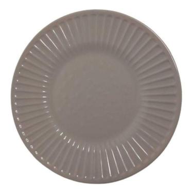 Imagem de Prato Raso Refeição Melamina Plástico Cinza 25cm Yangzi