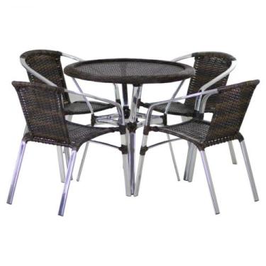 Imagem de Conjunto Cadeiras Floripa e Mesa com Tampo Tramado Área Externa Piscin