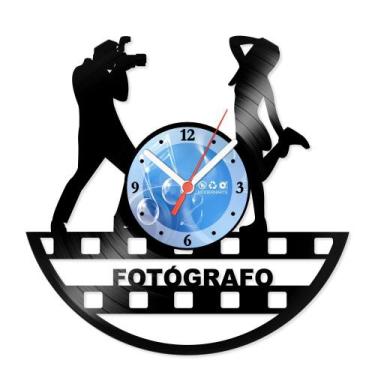 Imagem de Relógio De Parede Disco Vinil Profissões - Fotógrafo - VPR-116 - Moder