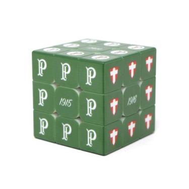 Imagem de Cubo Mágico Profissional 3x3x3 Palmeiras Escudos 01 Oficial Original -