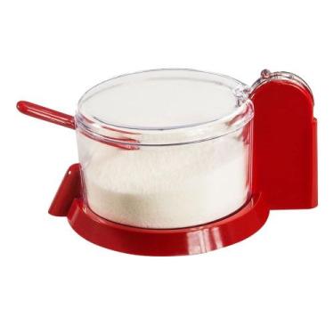 Imagem de Açucareiro com Colher Acrílica Tampa e Alça - Plastutti, VERMELHO