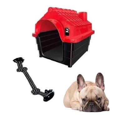 Imagem de Kit Casinha Cachorro N2 E Brinquedo Mordedor Corda Trança - MecPet