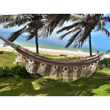 Imagem de Rede de Dormir Descanso Casal King Algodão Caramelo off White - TEIXEI