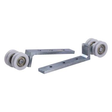 Imagem de Roldana 2 Rodas Côncava Fixa Para Porta Lateral Alumínio com Rolamento