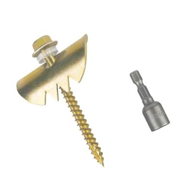 Imagem de 50 PCS Pregos Dentados Em Forma de U para Cerca, Grampos de Cerca de Aço Inoxidável Galvanizado Com Arruela de Borracha,Soquete Sextavado CRV de Fixação Rápida,para Madeiras Macias