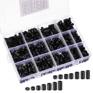 Imagem de PATIKIL Espaçadores de nylon M3 M4, espaçador de plástico, 1000 peças, espaçador sortido de parafusos, espaçadores de saída elétrica redondos para receptáculo de ferragens de parafusos de 1/8 5/81.3