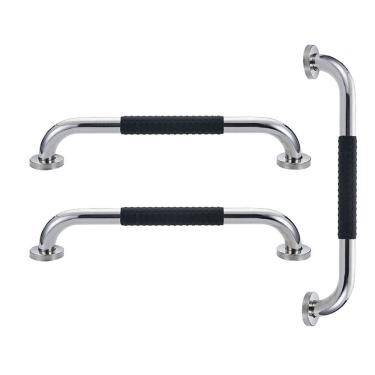 Imagem de Barra de Apoio 60cm Inox Suporte Antiderrapante Banheiro Box Kit 3 unidades Idoso Gestante Acessibilidade Segurança