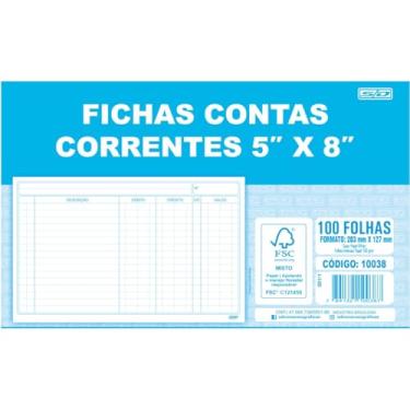 Imagem de Ficha Conta Corrente 5X8 12,7X20,3Cm Pct/100 109704