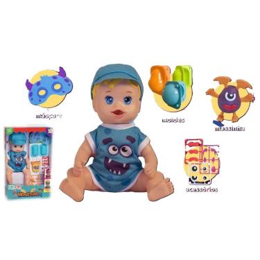 Imagem de Boneca Pin Pin Monster Menino C/ Massinha e Acessórios Anjo