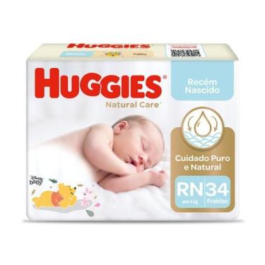 Imagem de Fralda Infantil Huggies Natural Care RN com 34 unidades