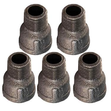 Imagem de Supply Giant Extensão de encaixe maleável preta BMEP0034-5 estende o conector de bicos de tubos roscados, conecta-se a 3/4 polegadas (pacote com 5)