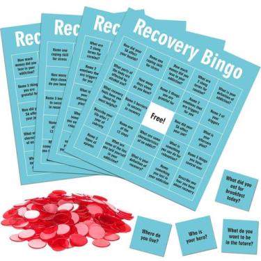 Imagem de Jogo de bingo de recuperação Simgoing com 24 cartas e 600 clipes cruza
