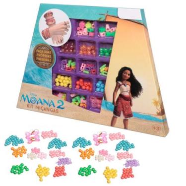 Imagem de Kit Miçangas Princesa Moana Disney Pulseira Colar 72 Peças - Etitoys, 