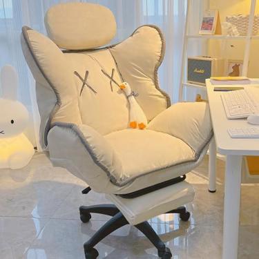 Imagem de Cadeira de jogos, apoio para os pés retrátil cadeira preguiçosa com encosto alto, cadeira ergonômica de corrida de escritório, cadeiras de mesa com almofada de encosto de cabeça para escritório em