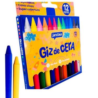 Imagem de Giz de Cera Redondo 12 Cores Jandaia