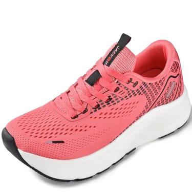 Imagem de JACKSHIBO Sapatos femininos com bico largo, tênis atlético, academia, treino, cross training, tênis plataforma zero drop tênis largo, Vermelho rosa, 9.5 Wide