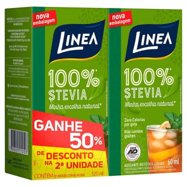Imagem de Adoçante Linea Stevia 60ml + 50% de Desconto na Segunda Unidade