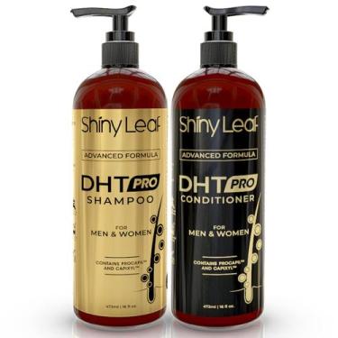 Imagem de Conjunto de shampoo e condicionador Shiny Leaf DHT Pro anti-queda de c