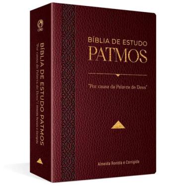 Imagem de Bíblia de Estudo Patmos Grande  Capa Luxo Vinho  ARC  CPAD