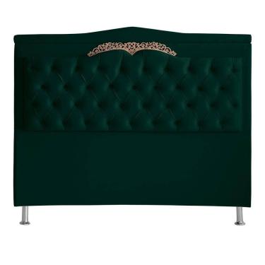 Imagem de Cabeceira De Cama Barcelona King 195 Cm Capitonê Retro Botão Encapados Suede Verde Do Lar Móveis